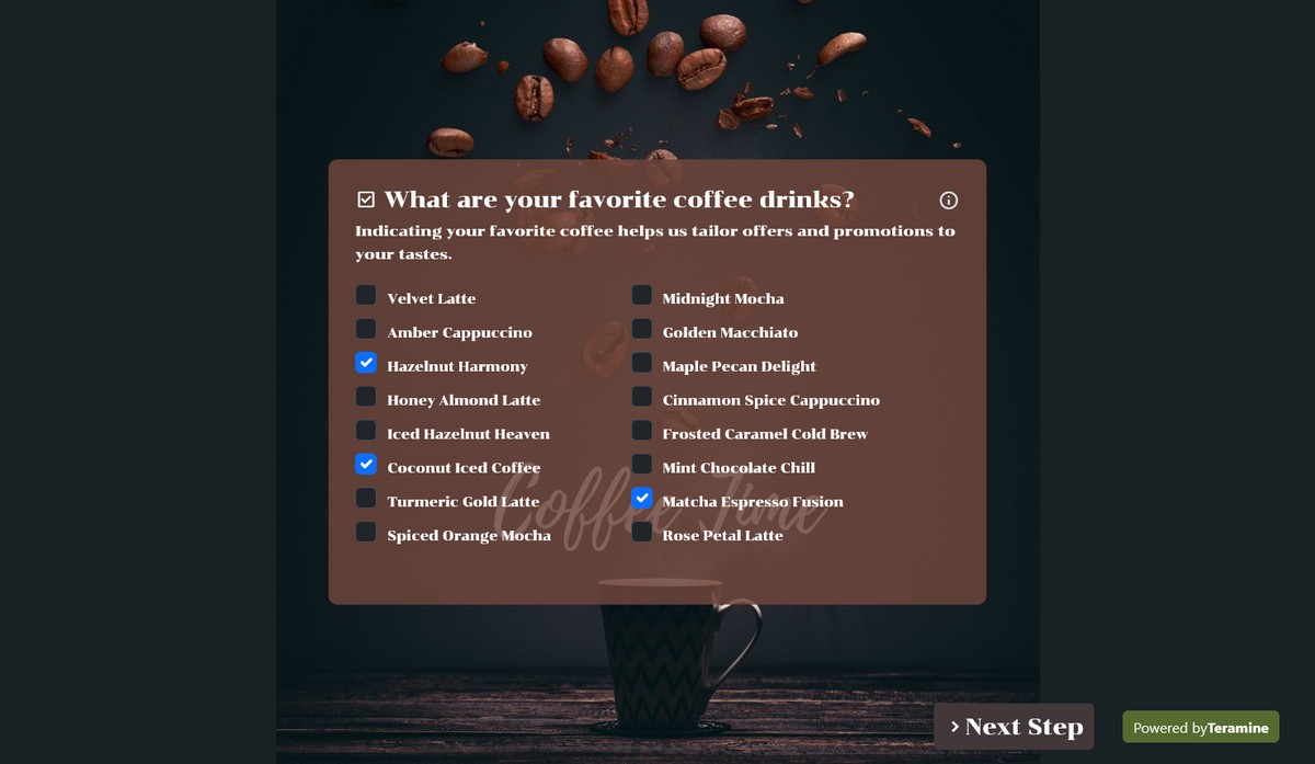 Screenshot of What are your favorite coffee drinks?