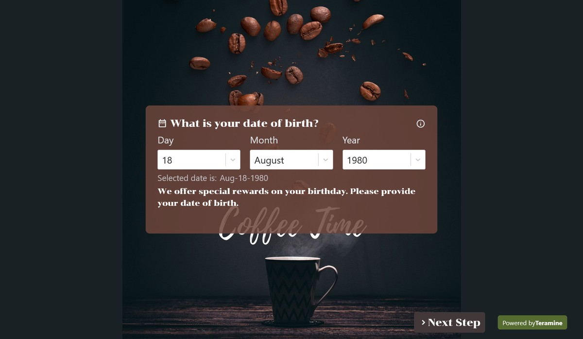 Screenshot of What is your date of birth?