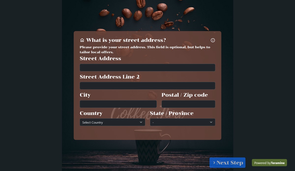 Screenshot of What is your street address?