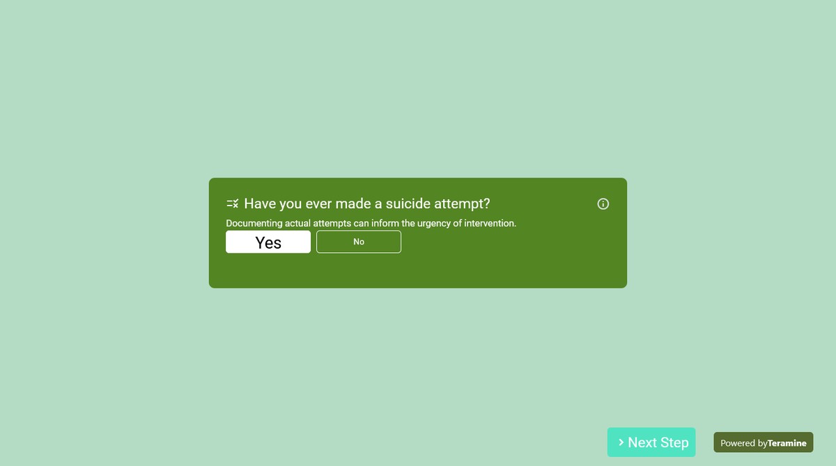 Screenshot of Have you ever made a suicide attempt?