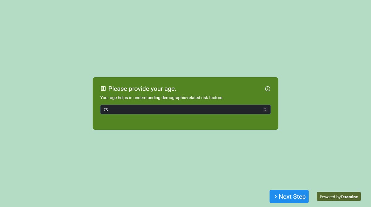 Screenshot of Please provide your age.