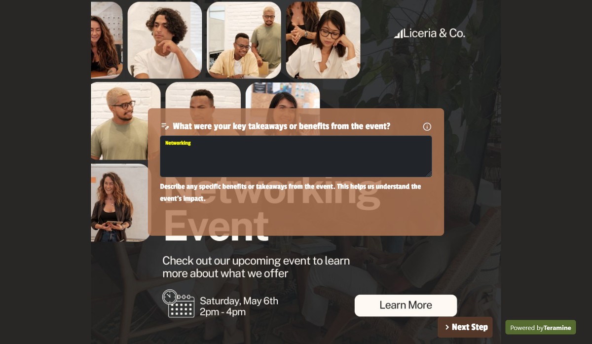 Screenshot of What were your key takeaways or benefits from the event?