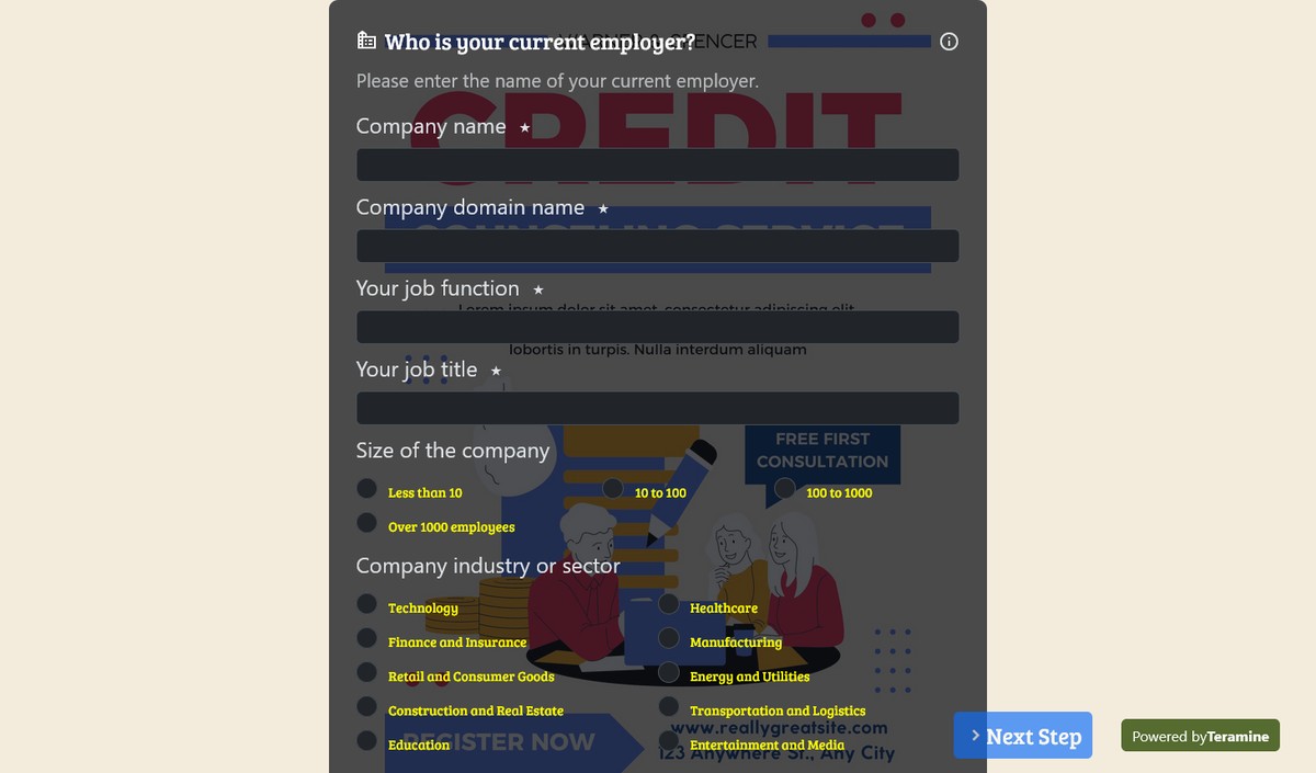 Screenshot of Who is your current employer?