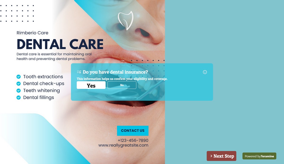 Screenshot of Do you have dental insurance?