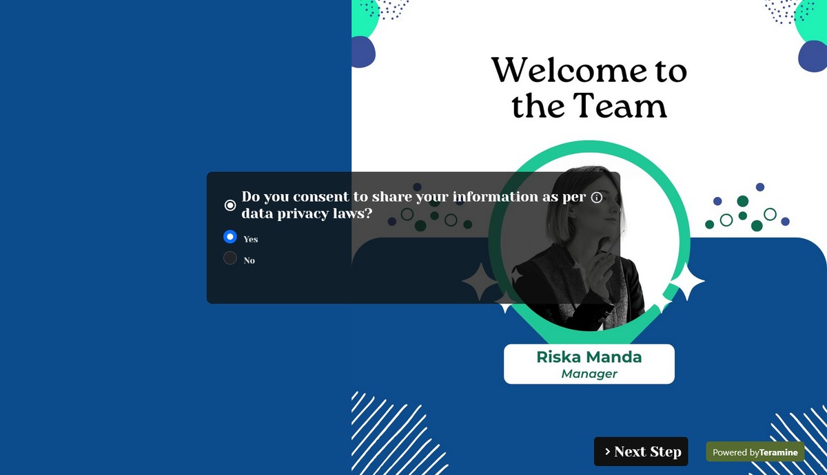 Screenshot of Do you consent to share your information as per data privacy laws?