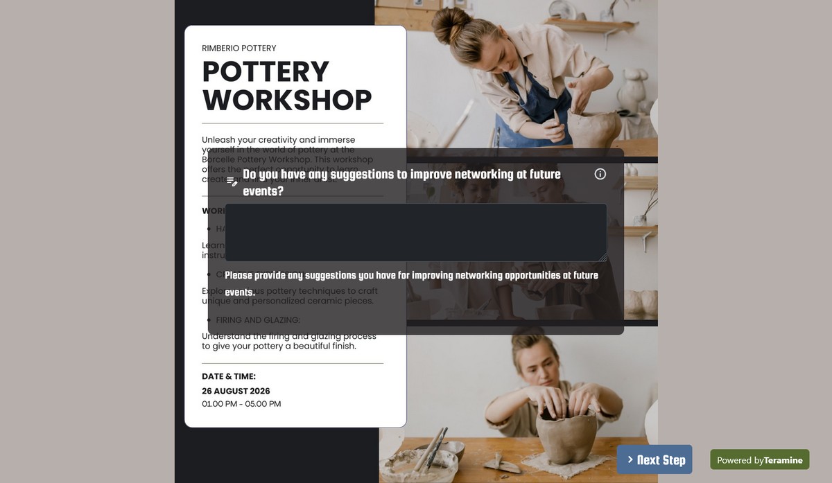 Screenshot of Do you have any suggestions to improve networking at future events?