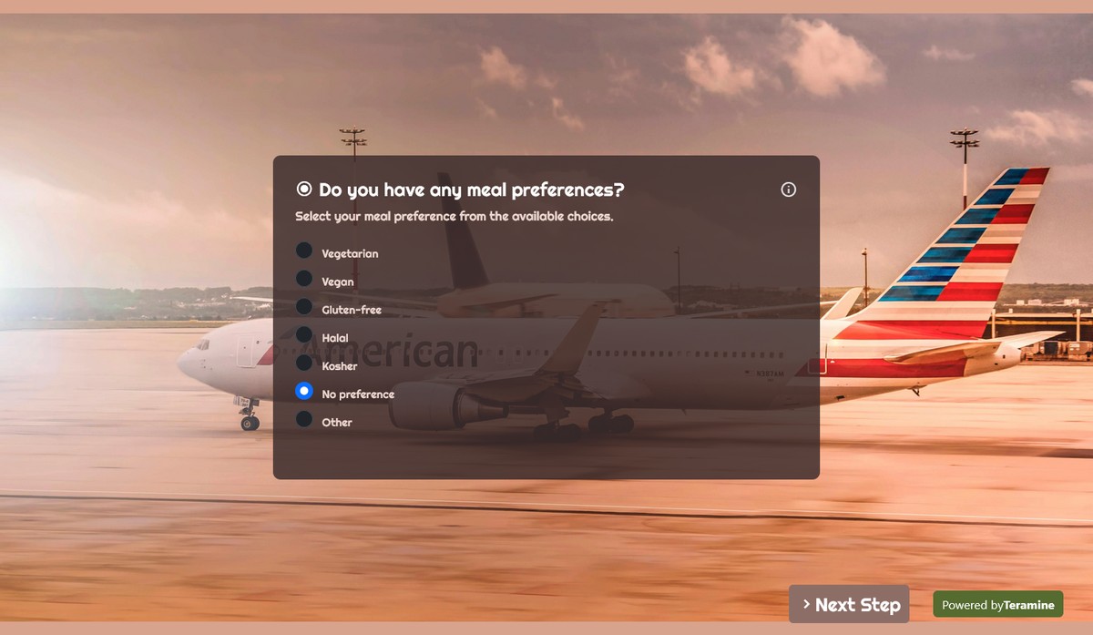 Screenshot of Do you have any meal preferences?