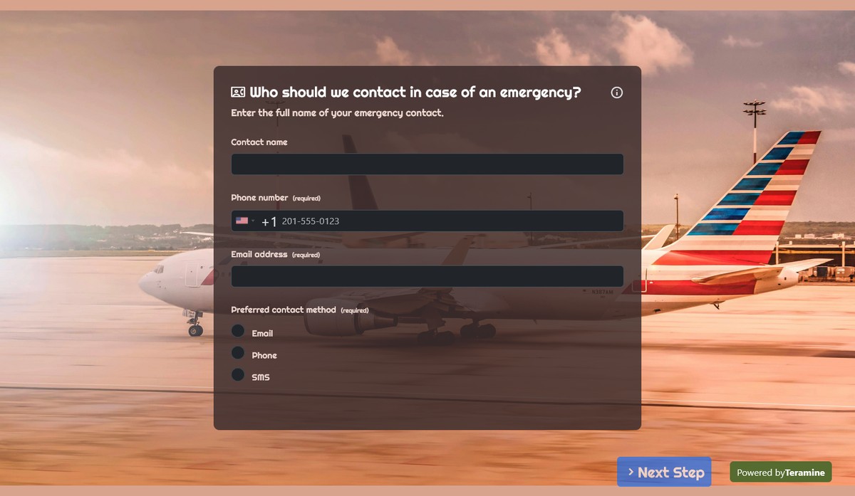 Screenshot of Who should we contact in case of an emergency?