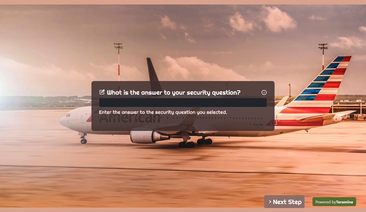 Screenshot of What is the answer to your security question?