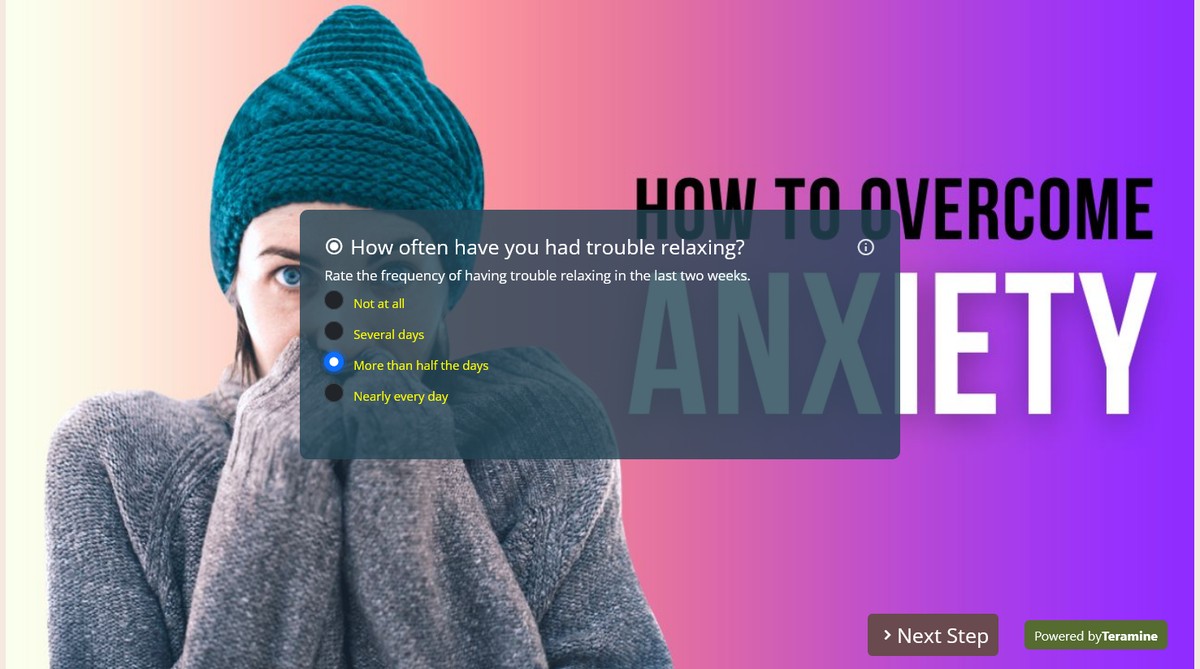 Screenshot of How often have you had trouble relaxing?