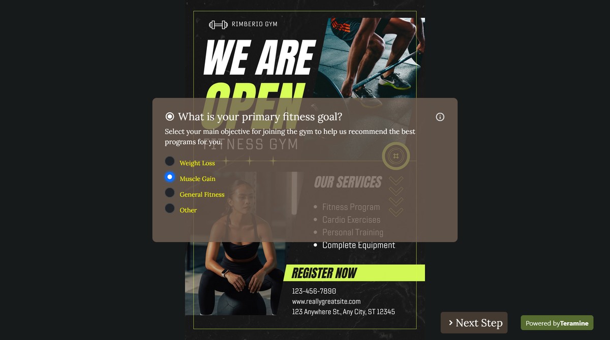 Screenshot of What is your primary fitness goal?