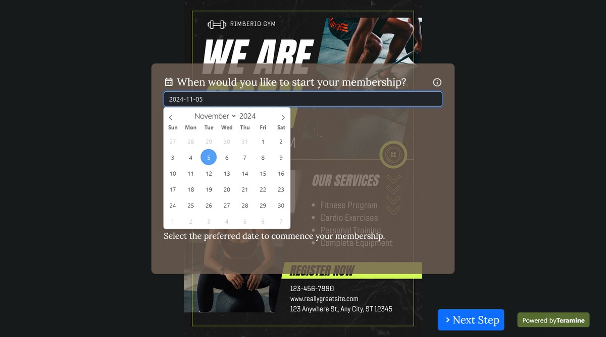 Screenshot of When would you like to start your membership?