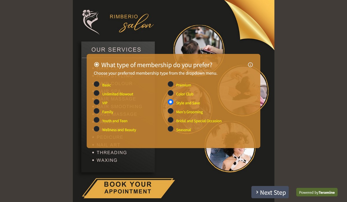 Screenshot of What type of membership do you prefer?