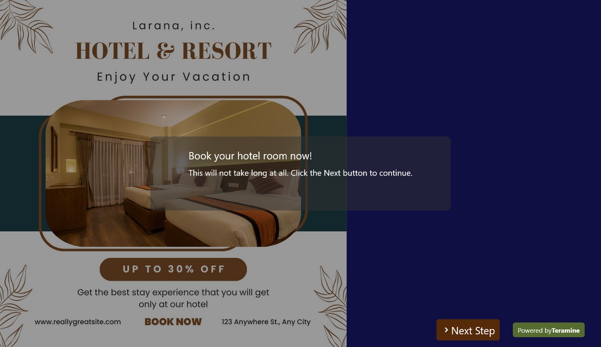 Screenshot of Book your hotel room now!