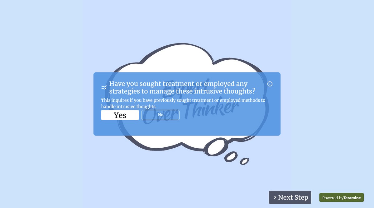 Screenshot of Have you sought treatment or employed any strategies to manage these intrusive thoughts?