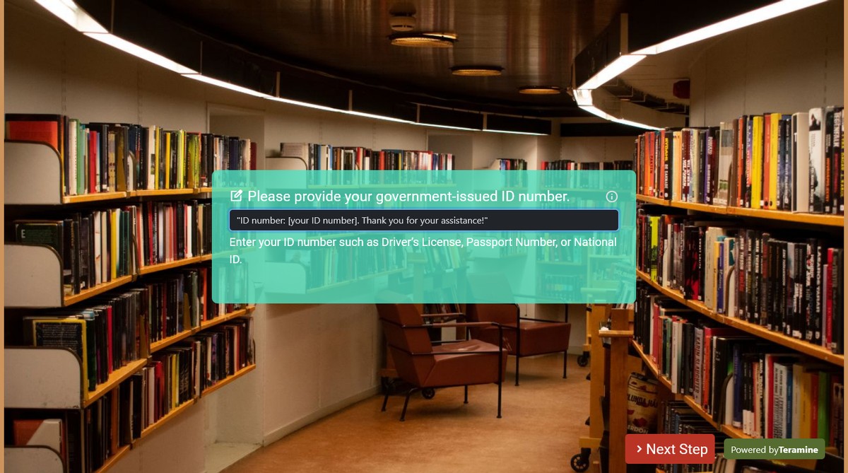 Screenshot of Please provide your government-issued ID number.