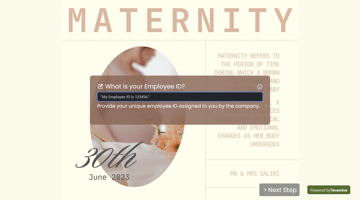 Screenshot of What is your Employee ID?
