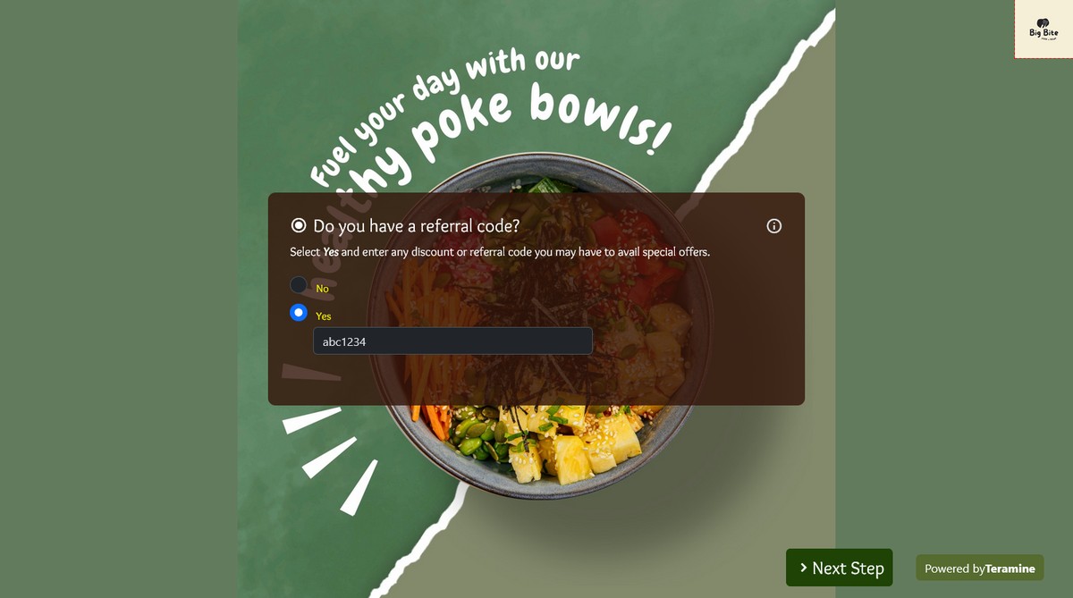 Screenshot of Do you have a referral code?