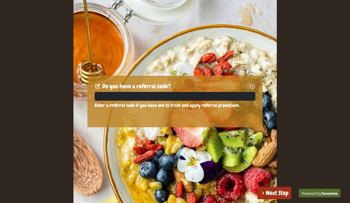 Screenshot of Do you have a referral code?