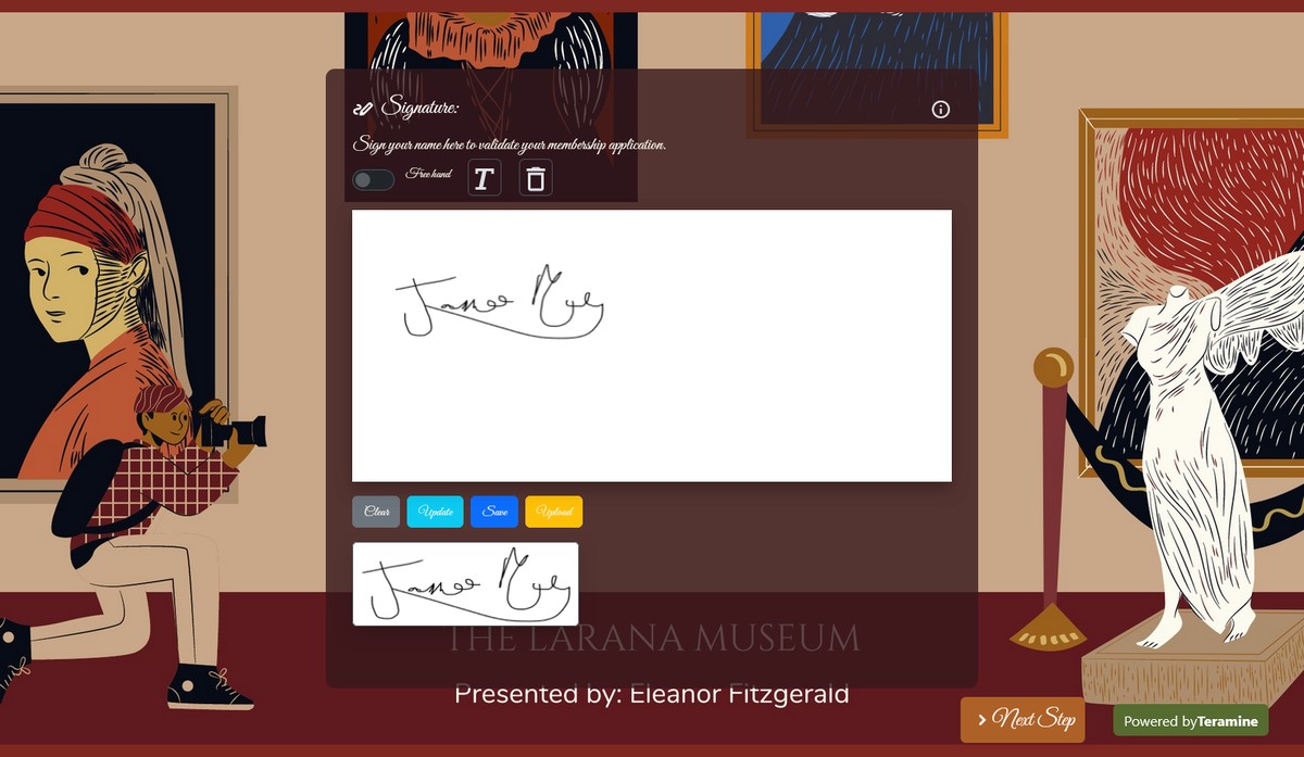 Screenshot of Signature: