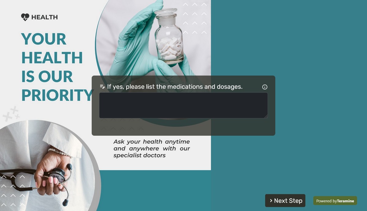 Screenshot of Are you currently taking any medications?