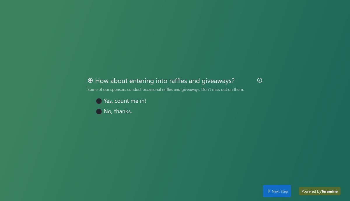 Screenshot of How about entering into raffles and giveaways?