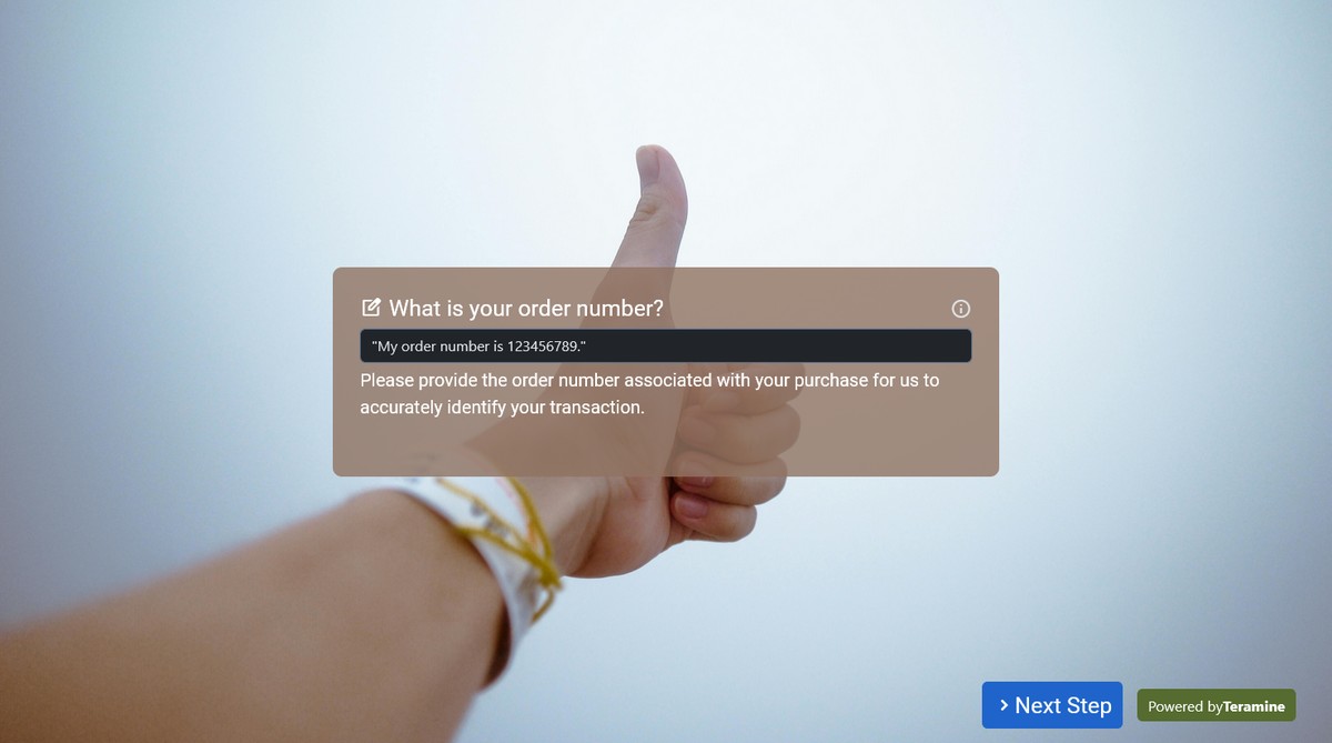 Screenshot of What is your order number?