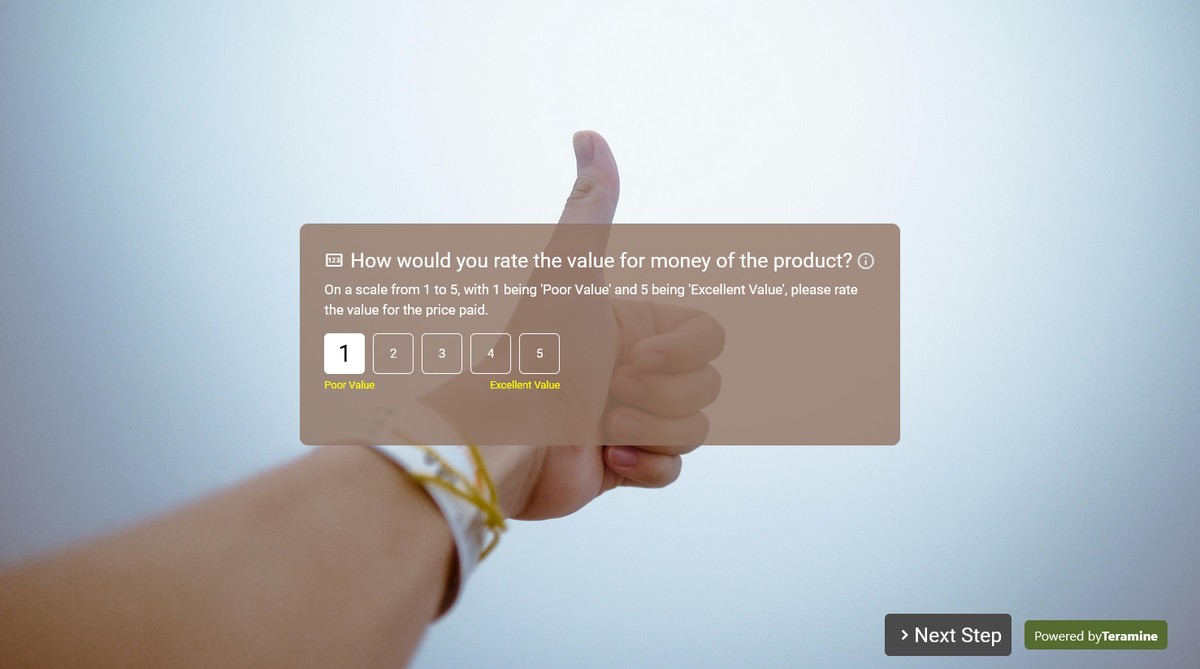 Screenshot of How would you rate the value for money of the product?