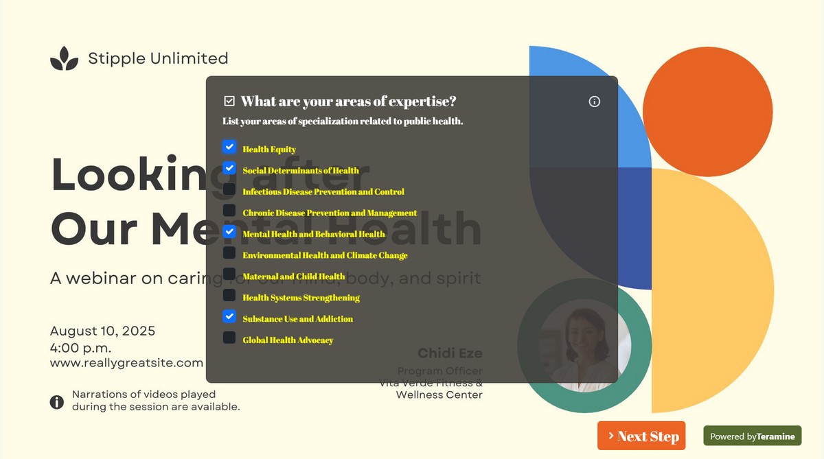 Screenshot of What are your areas of expertise?