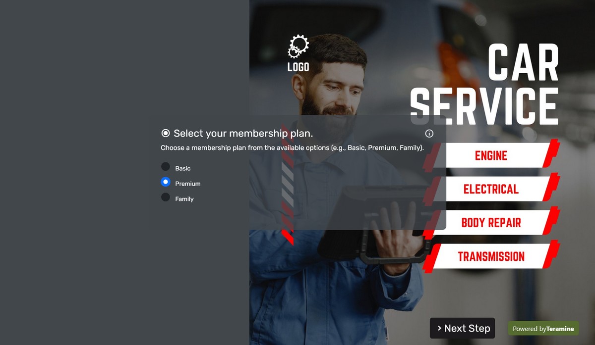 Screenshot of Select your membership plan.