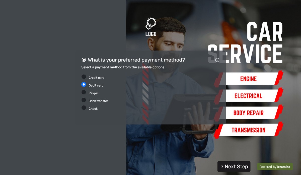 Screenshot of What is your preferred payment method?