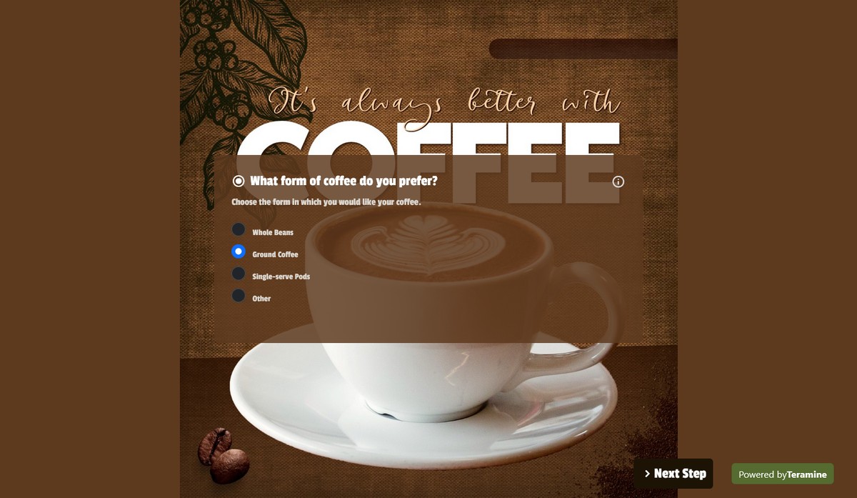 Screenshot of What form of coffee do you prefer?