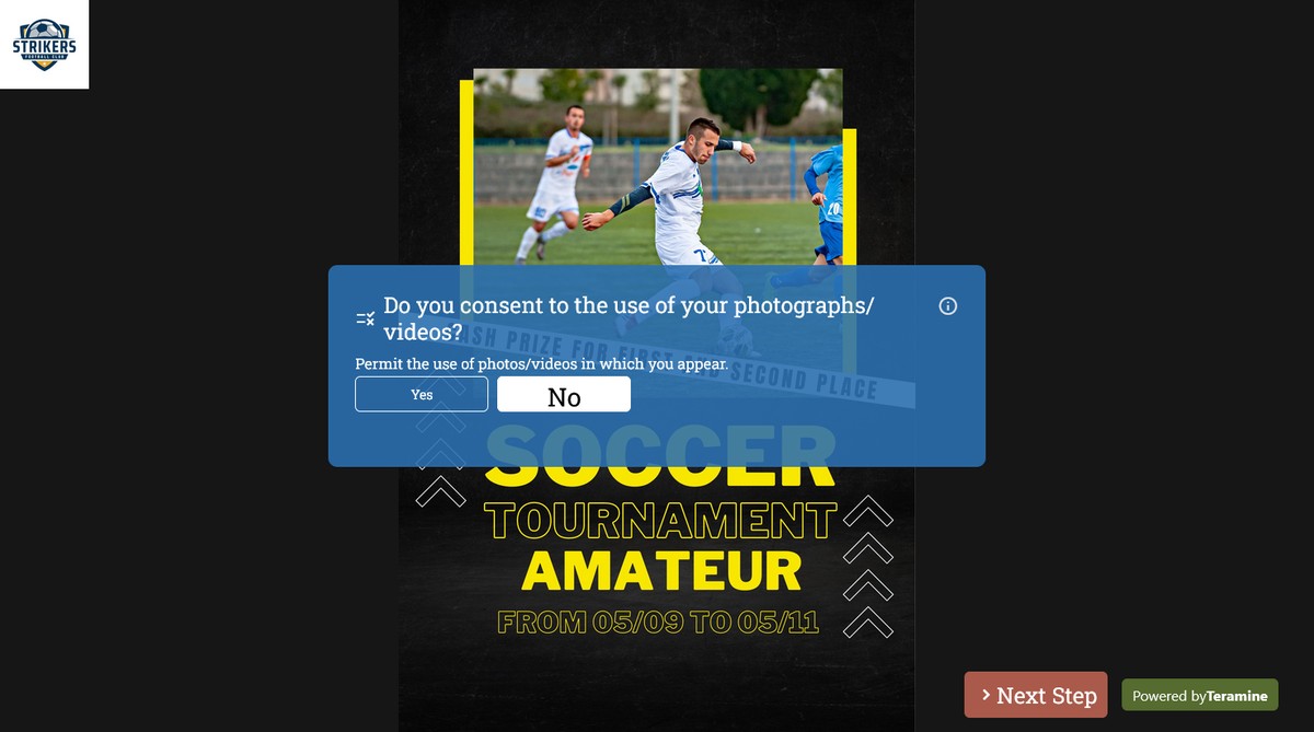 Screenshot of Do you consent to the use of your photographs/videos?