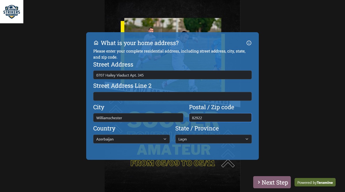 Screenshot of What is your home address?