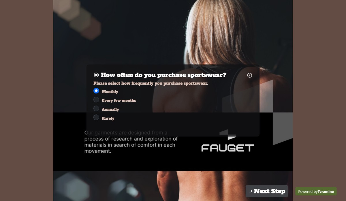 Screenshot of How often do you purchase sportswear?