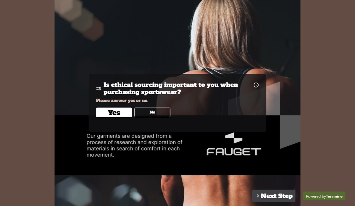 Screenshot of Is ethical sourcing important to you when purchasing sportswear?