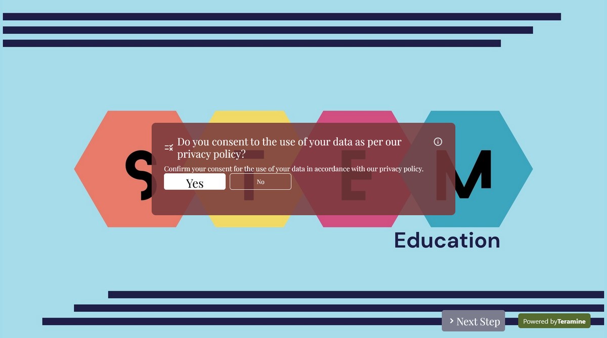 Screenshot of Do you consent to the use of your data as per our privacy policy?