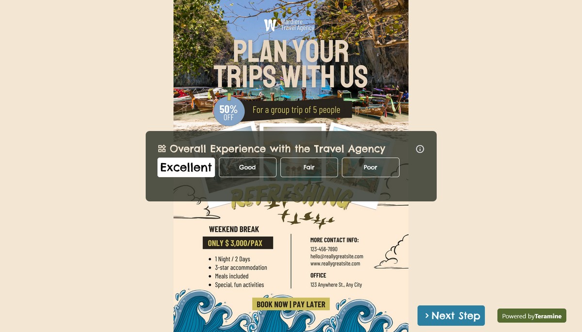 Screenshot of Overall Experience with the Travel Agency