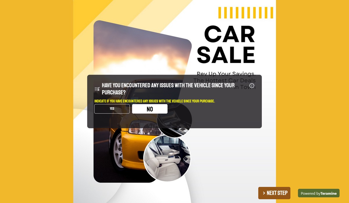 Screenshot of Have you encountered any issues with the vehicle since your purchase?