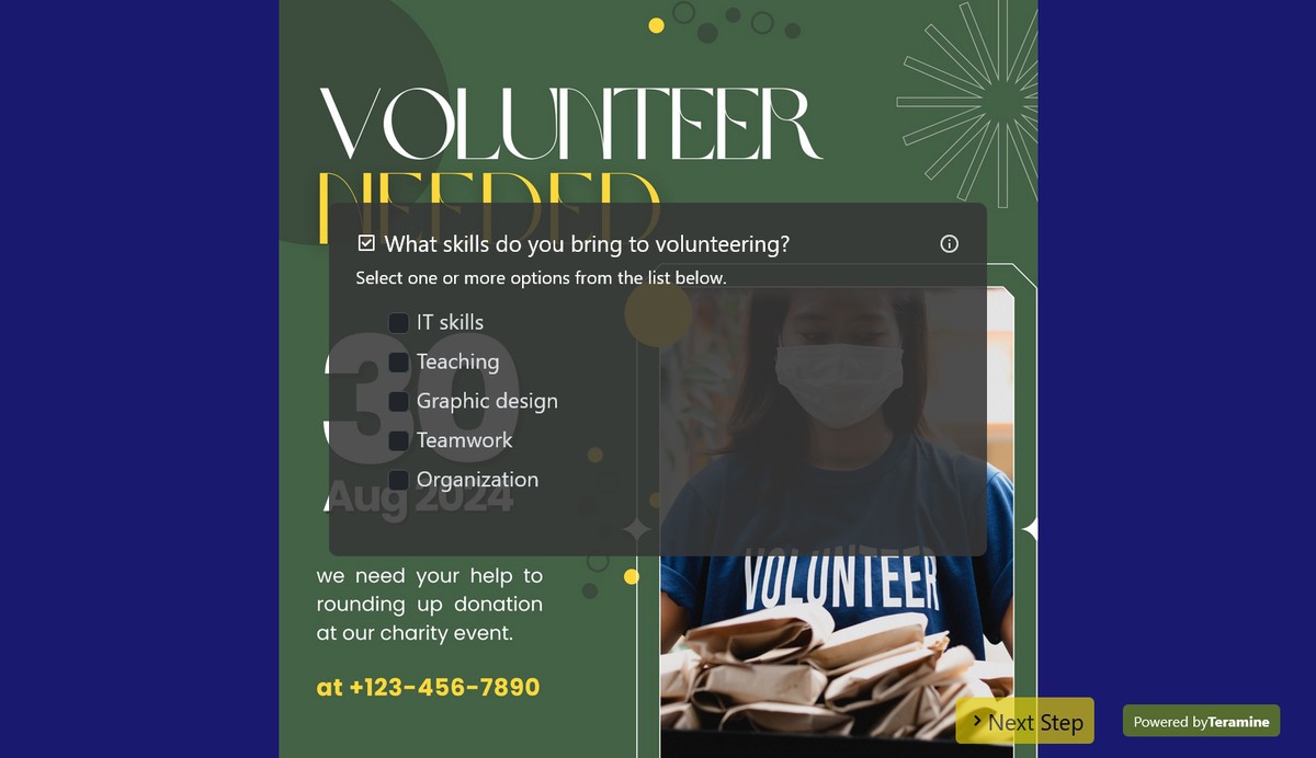 Screenshot of What skills do you bring to volunteering?