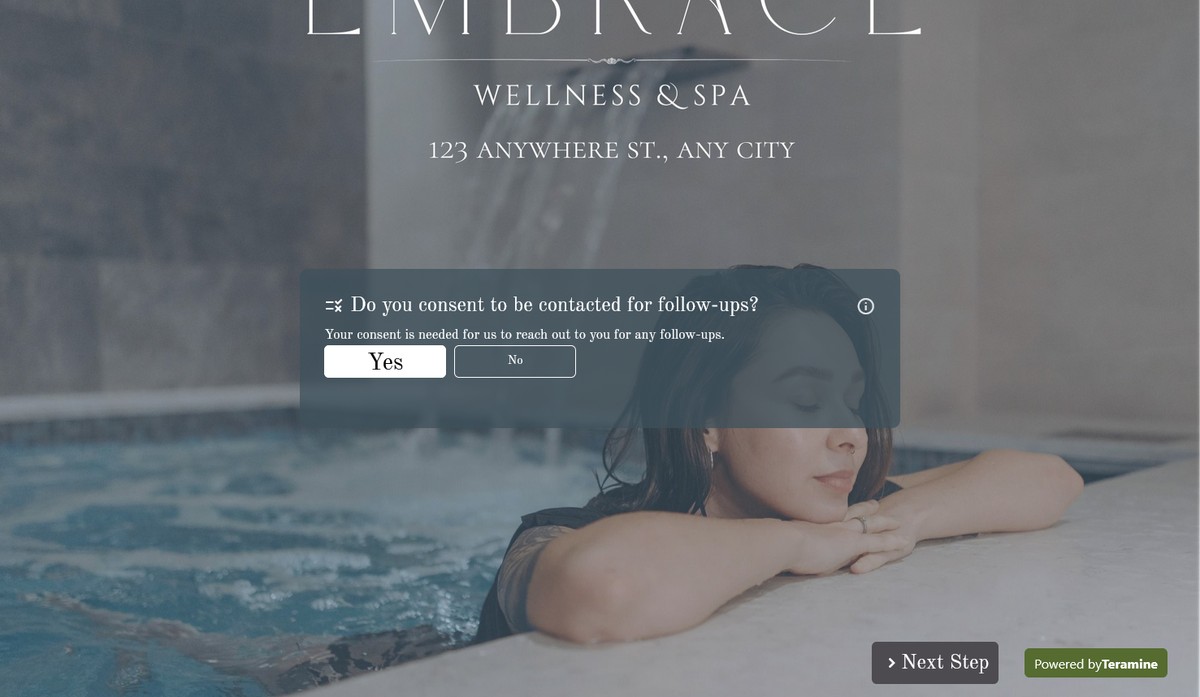Screenshot of Do you consent to be contacted for follow-ups?