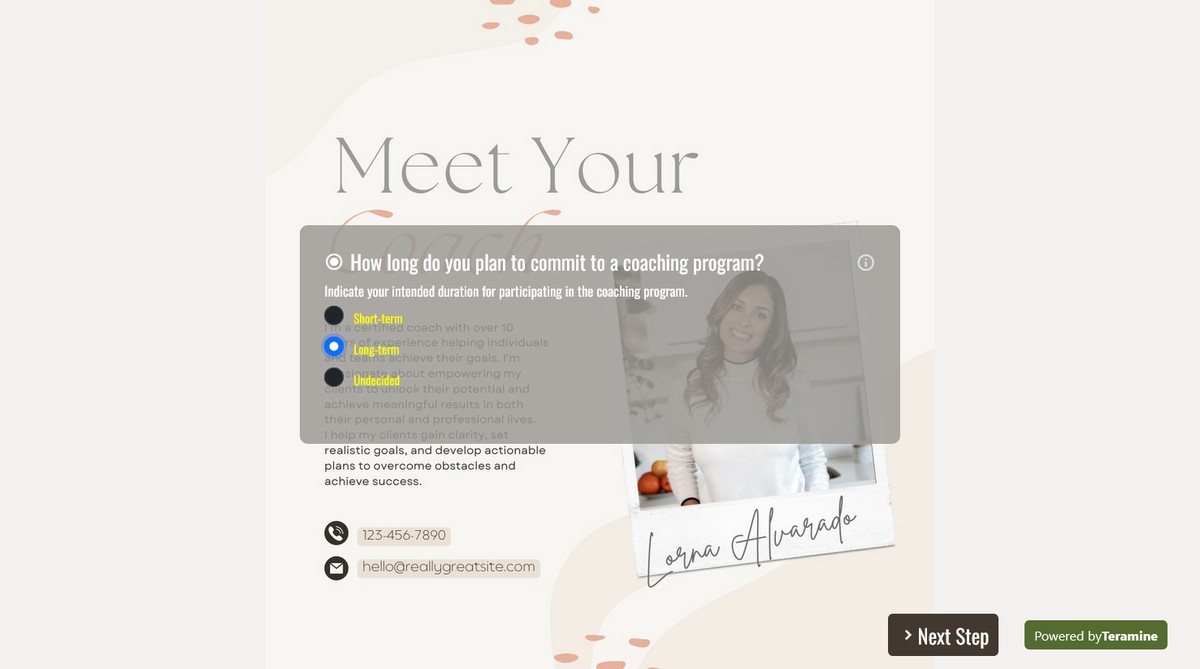Screenshot of How long do you plan to commit to a coaching program?