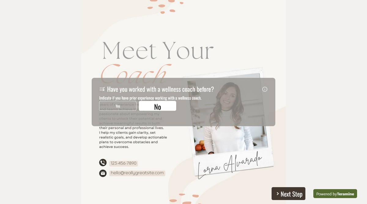 Screenshot of Have you worked with a wellness coach before?