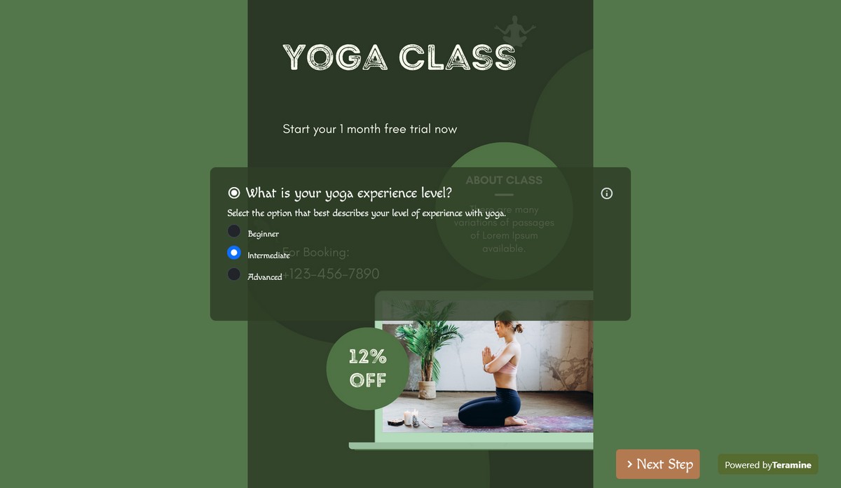 Screenshot of What is your yoga experience level?