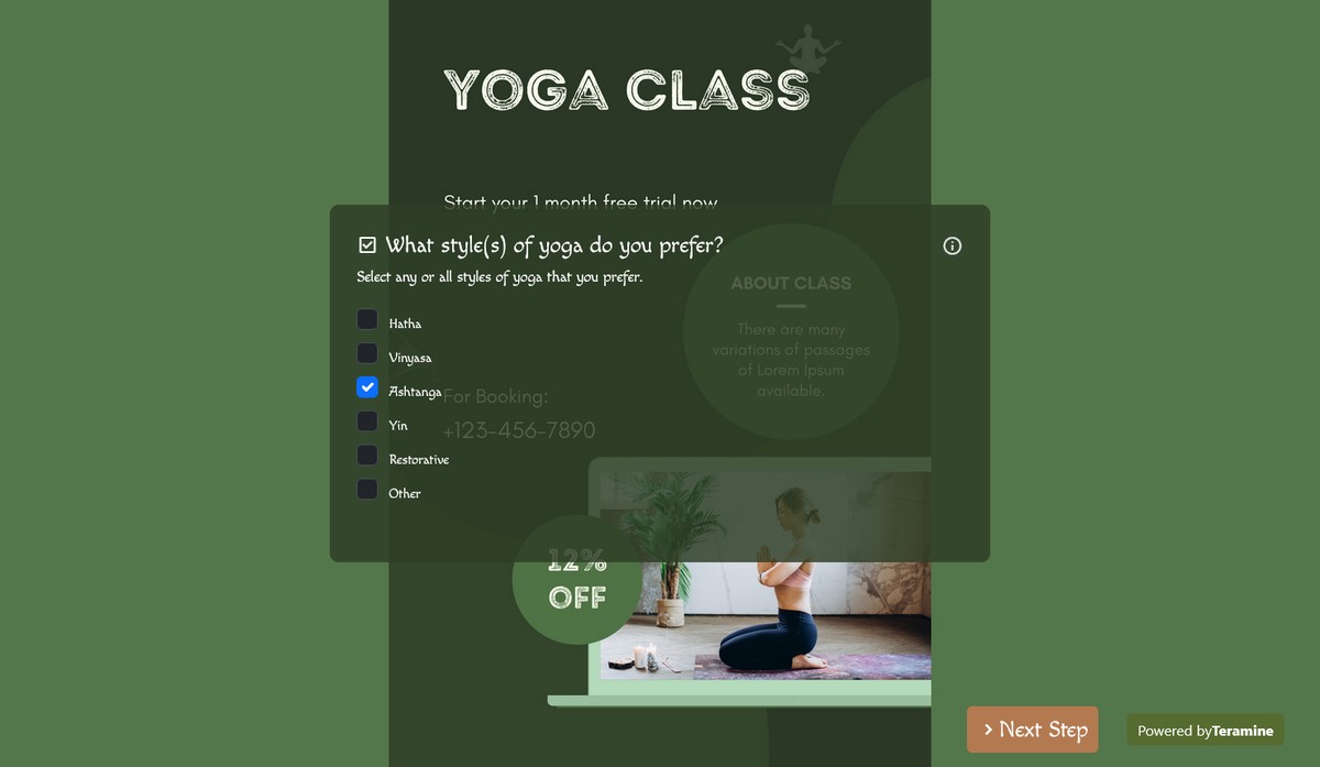 Screenshot of What style(s) of yoga do you prefer?